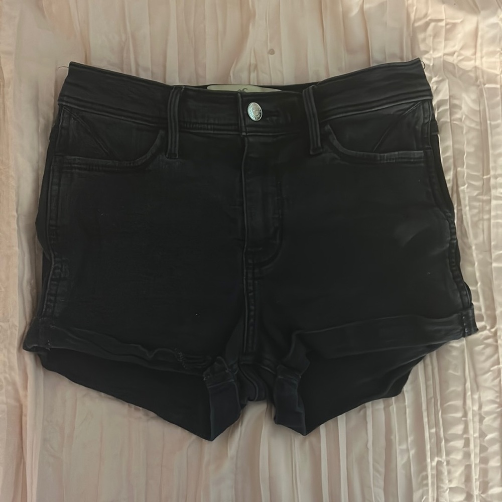 Holister black jean shorts (no rips)